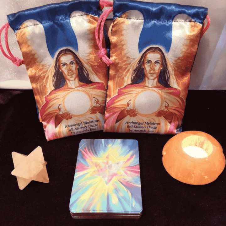 Satin Drawstring Bag for your Metatron Oracle Cards