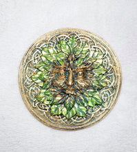 Load image into Gallery viewer, Greenman Round Incense Holder
