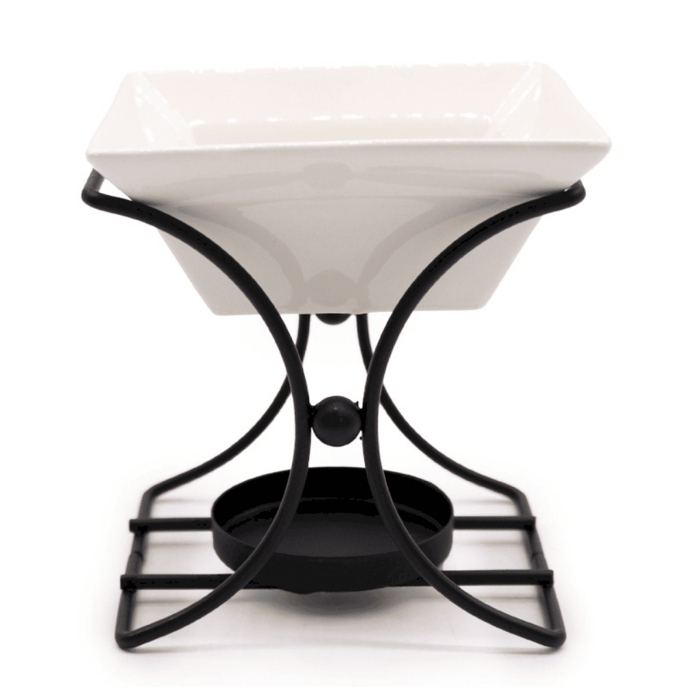Ceramic & Metal Square Stand Oil Burner / Wax Melter