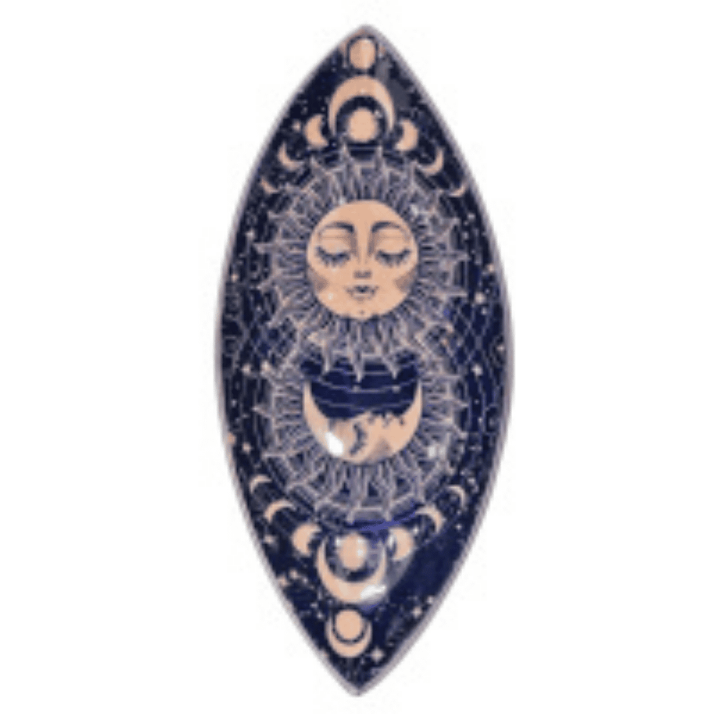 Enamel Incense Bowl-Aluminium-Purple Sun_Moon Phases