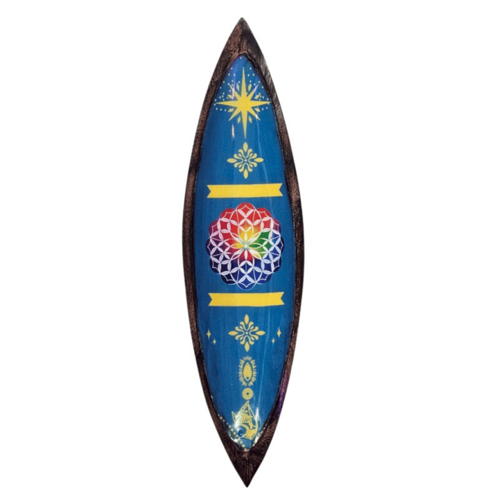 Enamel Incense Bowl-Mango Wood-Mandala