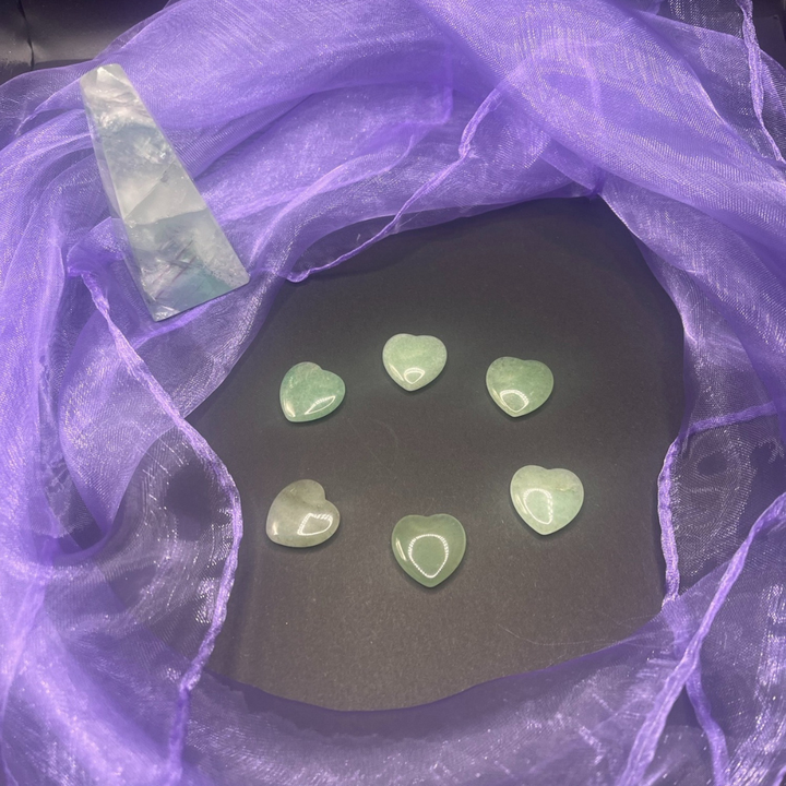 Green Aventurine Hearts