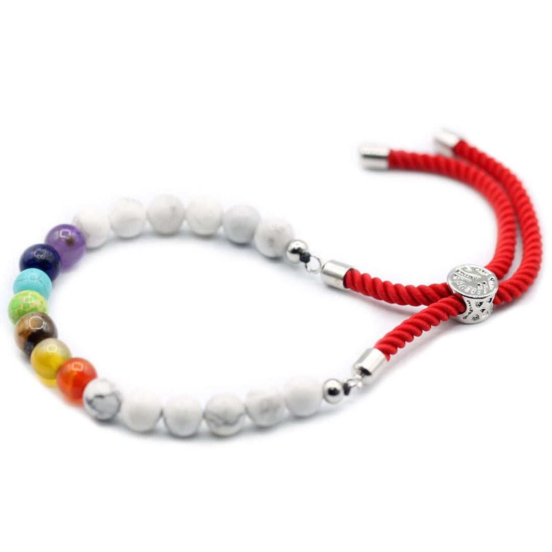 White Howlite Gemstone Chakra Bracelet