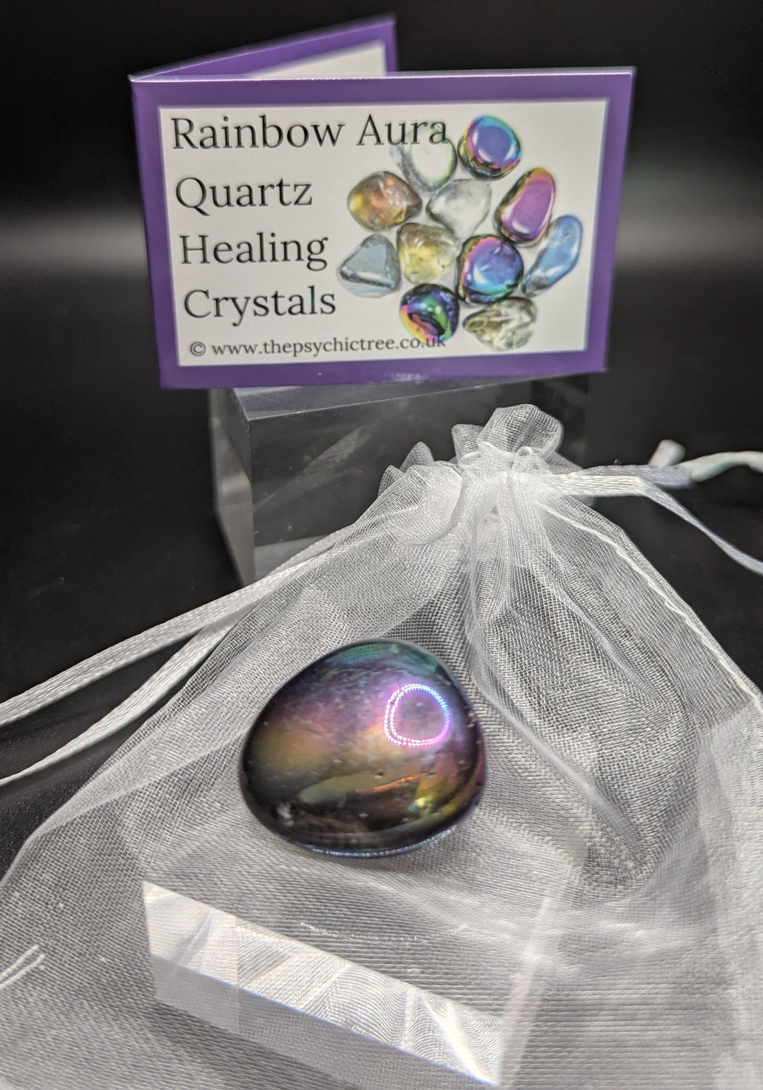 Rainbow/Titanium Aura Quartz Tumblestone