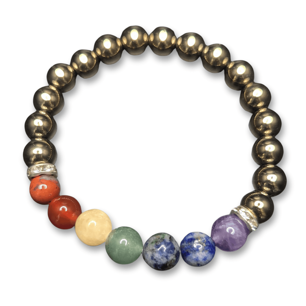 Pyrite & Chakra Stone Bracelet