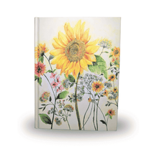 Load image into Gallery viewer, Watercolour Sunflower Journal with free rainbow pen
