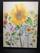 Load image into Gallery viewer, Watercolour Sunflower Journal with free rainbow pen
