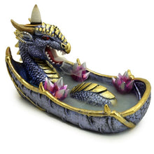Load image into Gallery viewer, CLEARANCE SALE! Elements Amethyst Crystal Dragon Backflow Incense Burner
